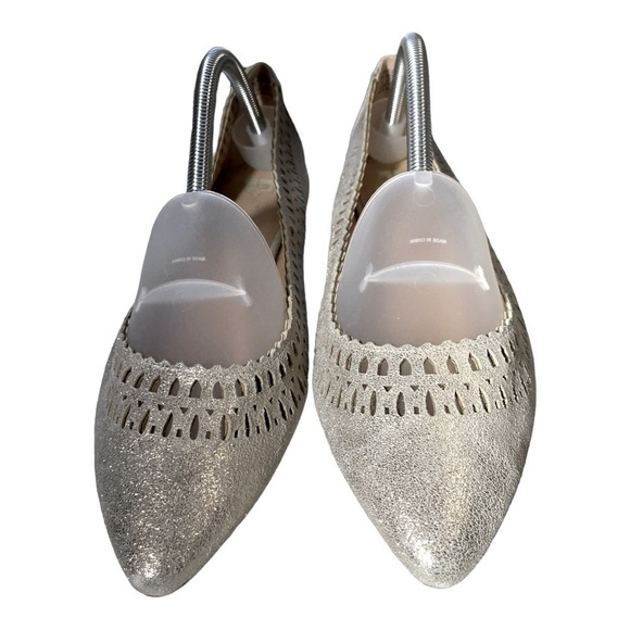 Joes Cutout Silver/gold Flat size 10 NWT - Picture 4 of 9